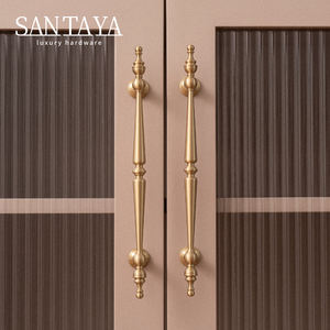 Poignée de tiroir de cuisine moderne en laiton brossé solide, durable, écologique, bouton de placard, armoire de chambre à coucher, commode, extérieur - Product Image 6