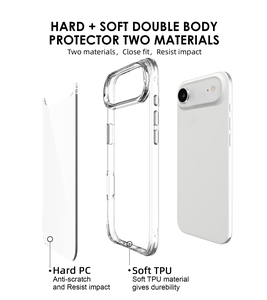 Trong suốt sang trọng thể thao thiết kế chống sốc cứng PC TPU điện thoại di động Trường hợp đối với iPhone 17 không khí - Product Image 5