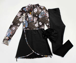 Custom Design Bedrukt Private Label Moslim Vrouwen Dames Volledige Cover Badpakken Badkleding Strandkleding Zwembadpak - Product Image 4