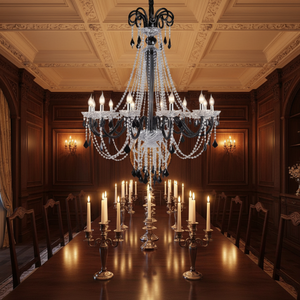Luminaires suspendus de haute qualité pour escaliers, en cristal <span class=keywords><strong>noir</strong></span> <span class=keywords><strong>LED</strong></span>, style bougie, pour plafonds hauts - Product Image 3