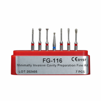 Kit de fraises diamantées dentaires FG RA pour pièces à main haute et basse vitesse, pour le polissage des couronnes et des cavités, 7-10 pièces