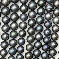 Vente flash - Perles d'eau douce naturelles roses et grises de 3-4A 11-12 mm, perles en forme de bouton, perles en vrac pour la fabrication de bijoux