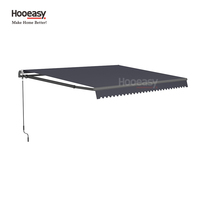 Auvent rétractable manuel en aluminium Hooeasy pour jardin extérieur, montage mural, installation facile, protection solaire