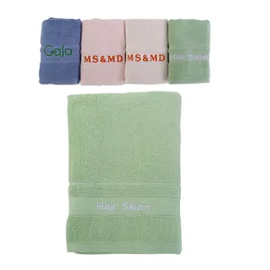 Custom Green Color Monogrammed Kitchen Bath Hand Towels With Terry Cloth Material Towel