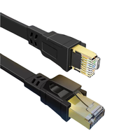 10M fábrica bajo precio interior 40Gbps negro SSTP blindado RJ45 plano CAT8 8p8c cable Ethernet para PC, enrutador