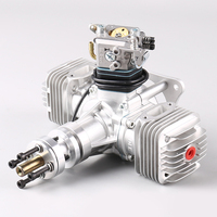 Nouveau Moteur DLE40 40CC Essence/Pétrole bicylindre en métal pour avion RC, échappement latéral, démarrage manuel à froid par vent naturel