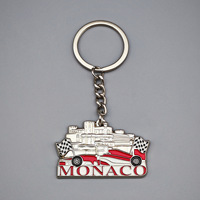 Porte-clés en émail personnalisé de cadeaux souvenirs touristiques de Monaco Vente en gros d'usine Porte-clés souvenir touristique de Monaco en métal sur mesure