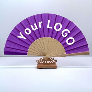 Abanicos de Mano Plegables de Bambú Personalizados de Alta Calidad con Logotipo Personalizado, Venta al Por Mayor de Fábrica, Abanicos Impresos para Regalos de Cumpleaños y Bodas - Product Image 1