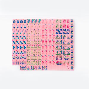 Pink Acrylic <b>Mahjong</b> Tiles Single Layer Note Pattern Game <b>Set</b> Customizable Four Player Home Use - Product Image 6
