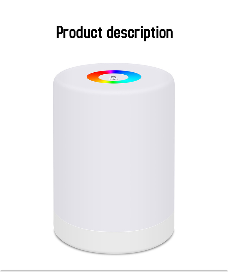Rechargeable Smart LED Touch Control Night Light Induction Dimmer Intelligent Bedside Portable Lamp Dimmable RGB Color Change