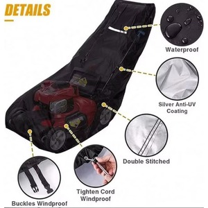 Échantillon Gratuit Housse de Tondeuse à Gazon d'Extérieur Robuste en Oxford Imperméable Anti-UV Ajustement Universel avec Cordon de Serrage Sac de Rangement - Product Image 4