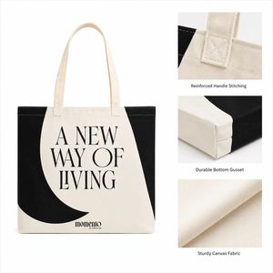 Custom Printed <b>Canvas</b> Shoulder Tote <b>Bag</b>, Durable <b>Large</b> Handheld Shopping <b>Bag</b> for Bulk Order & Retail Boutique Supply - Product Image 3