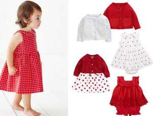 Ensemble 2 pièces pour bébé fille : Robe tutu et short respirants, doux, rouges, printaniers et dynamiques – Collection 2017 tendance - Product Image 2