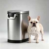 Conteneur de stockage pour aliments pour animaux, nourriture pour chats et graines pour oiseaux, couvercle hermétique sans BPA, bac à nourriture pour animaux en acier inoxydable brossé