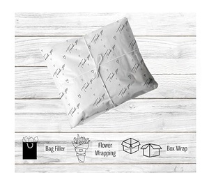 Papier de soie d'emballage en pâte de bois recyclée avec logo personnalisé, format 50x70cm, pour vêtements, papier de soie imprimé avec logo - Product Image 4