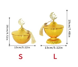 Ciotola per Snack Festival islamico in metallo con copertura ermetica a forma di luna centrotavola da tavolo mediorientale Ramadan Eid Al Fitr - Product Image 6