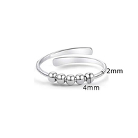 Nouveauté : Bague anti-stress rotative à 5 billes, double couche géométrique, pour femmes, bijoux ajustables, cadeau
