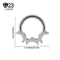 JIAXIN Anneau de nez clicker en titane ASTM F136 plaqué or 18 carats, boucle d'oreille, anneau de tragus à segment articulé, bijoux de piercing corporel tendance