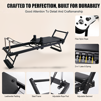 Appareil de Pilates Reformer Pliable, Cadre en Fer 34KG, Charge 150KG, Certifié BSCI, OEM ODM, Logo Personnalisé, pour Maison, Studio, Club, Gym, Lit