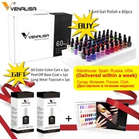 VENALISA-Ensemble de vernis à ongles VIP, 60 pièces/kit, manucure, Nail Art Salon UV Gel Peel Off Base Coat Long Wear