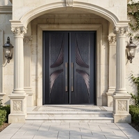 Porte double moderne de sécurité européenne personnalisable en cuivre, aluminium et acier, idéale pour les entrées d'appartements et de villas