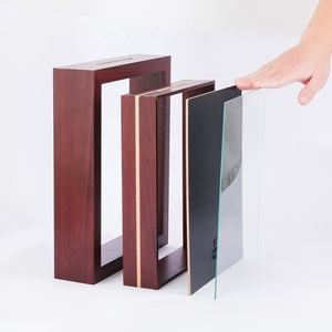 Personalizzato fatto a mano 8x10 <span class=keywords><strong>in</strong></span> <span class=keywords><strong>legno</strong></span> rosso ciliegia biglietto di nozze Display scatola ombra cornice trasparente - Product Image 6