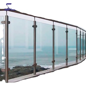 Pagar kaca Saluran <span class=keywords><strong>U</strong></span> Modern, pegangan tangan kaca Tempered berlapis, kaca tanpa bingkai, pelindung balkon - Product Image 4