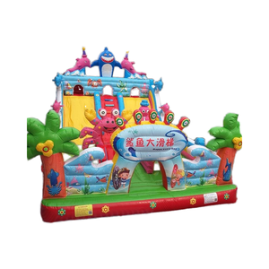 El Mejor Castillo Inflable Comercial de China, Tobogán Inflable con Forma de Tiburón, Trampolín, Marca <span class=keywords><strong>LFT</strong></span>, Modelo <span class=keywords><strong>LFT</strong></span>-1, Capacidad para <span class=keywords><strong>50</strong></span> Personas, en Venta - Product Image 3