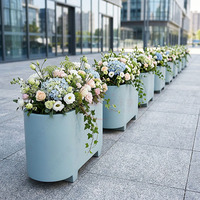 Bac à plantes en fibre de verre, grands pots d'extérieur, jardinières commerciales pour aménagement paysager, fourniture en gros, sur mesure pour projets hôteliers, centres commerciaux et immobilier