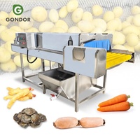 Automatische kleine fruitwasser, -schiller en -wasmachine voor industriële mango's, dadels, ananas en groenten.