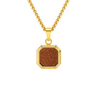 Acier inoxydable turquoise perle coquille noir pierre collier bijoux Hexagonal pendentif colliers avec incrustations de pierre naturelle