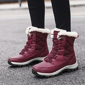 Nouvelles bottes de neige d'hiver pour femmes, hautes, épaisses, chaudes, rembourrées en coton, durables, pour l'extérieur, bottes courtes tendance, grandes tailles disponibles - Product Image 2
