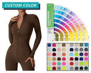 Veste à fermeture éclair côtelée sans couture soutien-gorge à licou Biker court ensemble de 5 pièces Hoty Top Scrunch Butt court Gym Sport Yoga ensemble - Product Image 5