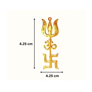 Paquete de 2 Trishools Decorativos de Latón con Símbolos Om y Swastik, Adorno Tradicional para Colgar en la Pared, para el Hogar, Templo o Decoración Festiva - Product Image 2
