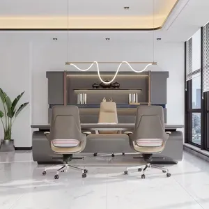 BOBIAO dekorativer luxuriöser moderner L-förmiger Schreibtisch ist ein hochwertiger Führungskräfte-Schreibtisch für Chefs.