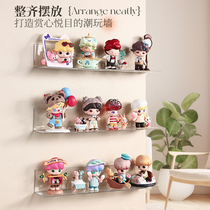 Pop Mart Display Stand Small Transparent Single Layer Wall Mounted For Blind Box Figurine Storage Living Room Rack - Product Image 3