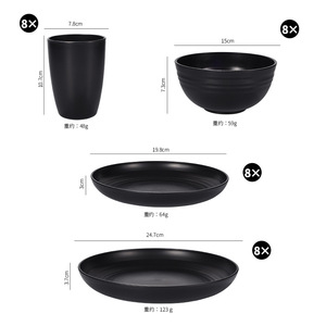 <span class=keywords><strong>Vaisselle</strong></span> <span class=keywords><strong>de</strong></span> cuisine 24 pièces <span class=keywords><strong>de</strong></span> qualité supérieure incassable au micro-ondes, ensemble <span class=keywords><strong>de</strong></span> <span class=keywords><strong>vaisselle</strong></span> en plastique avec paille <span class=keywords><strong>de</strong></span> blé <span class=keywords><strong>pour</strong></span> <span class=keywords><strong>8</strong></span> <span class=keywords><strong>personnes</strong></span> - Product Image 3