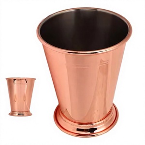 Mint Julep Cup Argent Couleur Acier Inoxydable Plaqué Argent Mojito Cup avec Pipe Gift Cup - Product Image 1