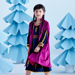 Costumi per festa di natale di compleanno per bambini fantasia ragazza Anna <span class=keywords><strong>Elsa</strong></span> principessa cotone film per TV vestito mantello che balla In-Stock - Product Image 1