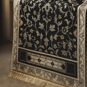 批发聚酯纤维压花 <span class=keywords><strong>Janamaz</strong></span> 穆斯林祈祷垫，厚垫式土耳其式祈祷垫，简约设计，适合穆斯林祈祷 - Product Image 4