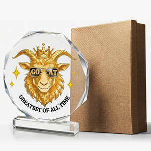 Trophée en <span class=keywords><strong>cristal</strong></span> personnalisé GOAT, le plus grand de tous les temps, prix octogonal, gravure personnalisée, réalisations sportives, cadeaux de championnat MVP - Product Image 6