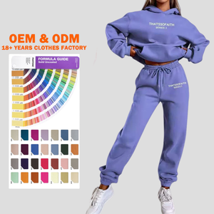 Sweat-shirt imprimé brodé de haute qualité en gros, coton, taille plus, sweat-shirts pour femmes, sweat-shirts et pantalons de survêtement - Product Image 1