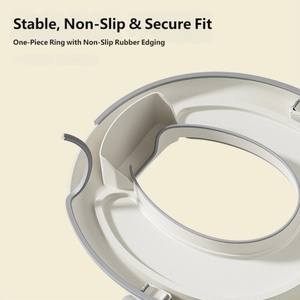 Siège de toilette antidérapant et stable pour bébé, idéal pour l'apprentissage de la propreté des tout-petits, compatible avec la plupart des toilettes standard, sans assemblage, anti-éclaboussures, rangement <span class=keywords><strong>suspendu</strong></span> - Product Image 4