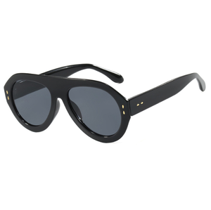 Gafas de Sol Ovaladas de Moda para Mujer, Protección UV400, Decoración Retro con Remaches, Montura Grande, Tendencia - Product Image 4
