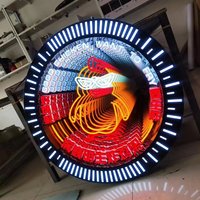 Miroir magique à lumière infinie au néon 3D avec logo personnalisé Infinity Mirror pour les décorations des compagnies automobiles et des hôpitaux