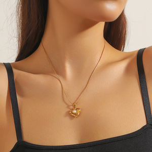 Collier unisexe pour femme, tendance, géométrique, multi-designs, <span class=keywords><strong>de</strong></span> haute qualité, en acier inoxydable 316L plaqué or 18 carats, trèfle à quatre feuilles - Product Image 5