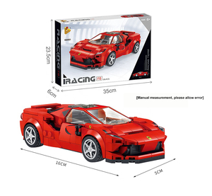 Panlos 666001 Khối Xây Dựng Xe Đua Giáo Dục Nhựa ABS Xe Màu Đỏ F8 Đồ Chơi Xe Cho Bé Trai - Product Image 1