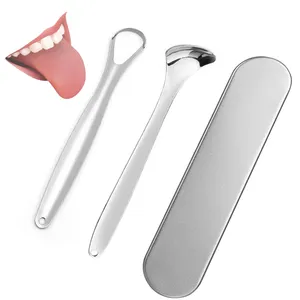 低价不锈钢口腔护理舌头清洁器卫生气味刮刀刮刀刮嘴清洁器