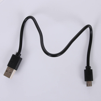 Cable de Carga USB Micro USB Corto de 30cm 50cm de Longitud, Blanco y Negro, para Pequeños Electrodomésticos, Mini Ventilador