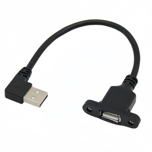 Usb Extension Cable Male To Female Right Angle With <b>Screw</b> Holes Dustproof And Rustproof 40g <b>Copper</b> Wire - Product Image 1